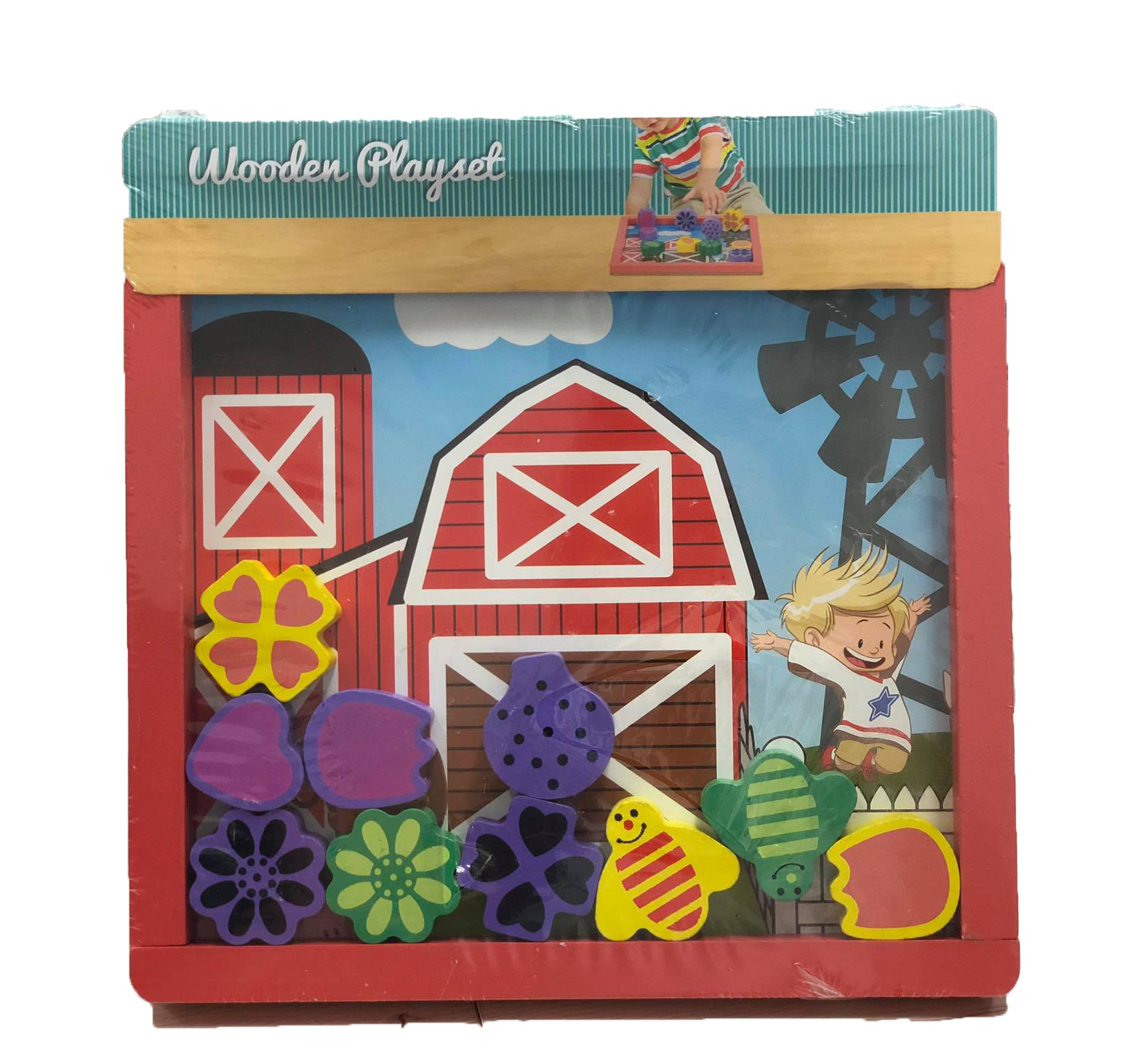 Drewniany zestaw do zabawy - garaż