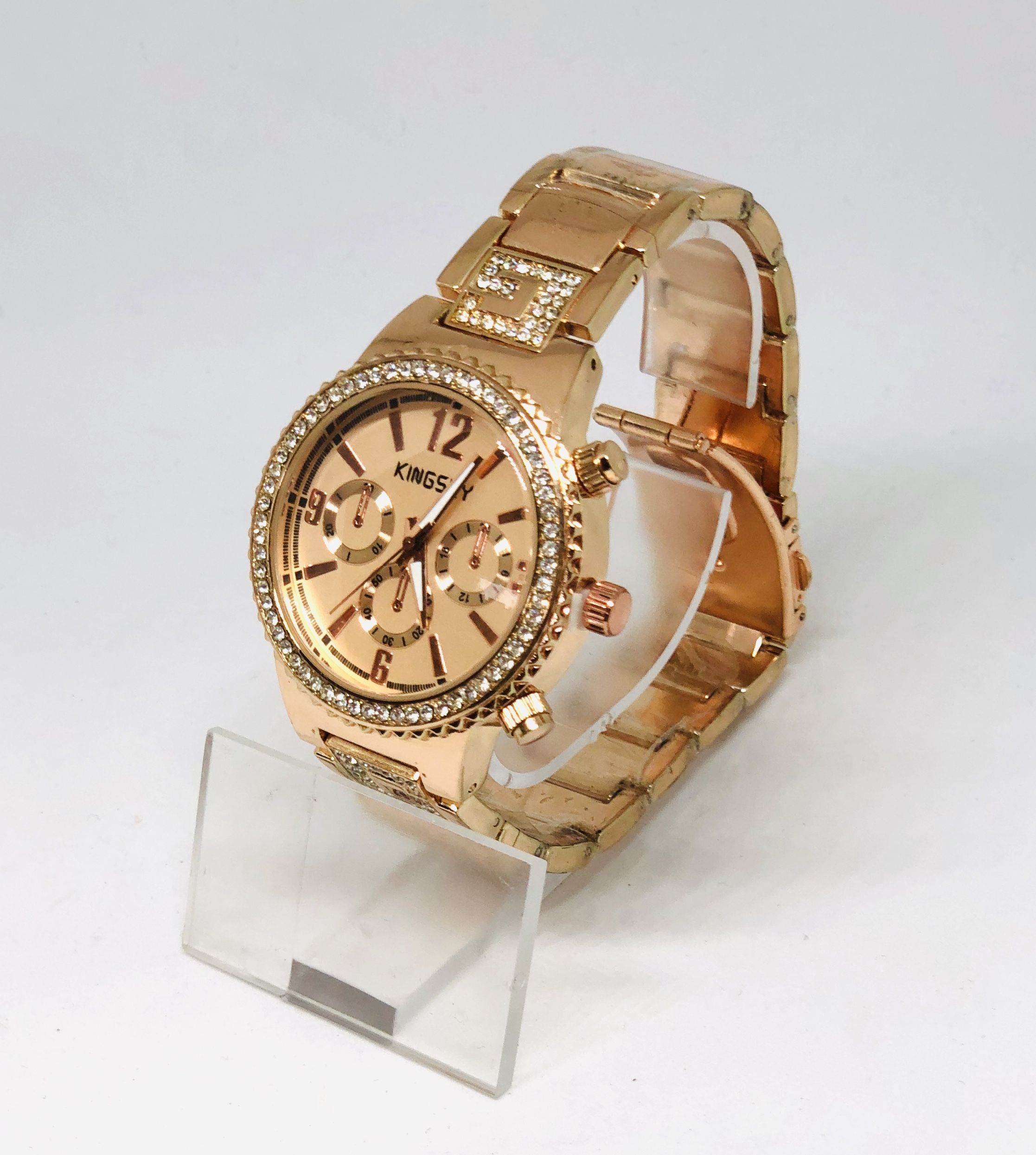 Zegarek Damski KINGSKY ZŁOTY CEKINAMI - obrazek 3