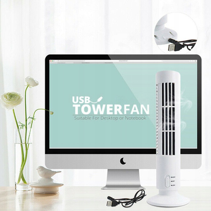 Mini klimatyzator USB wieżowy wentylator 33 cm - obrazek 2