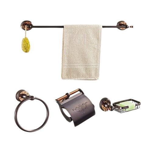 Zestaw Uchwyt Wieszak ręcznik papier mydelniczka łazienkowe