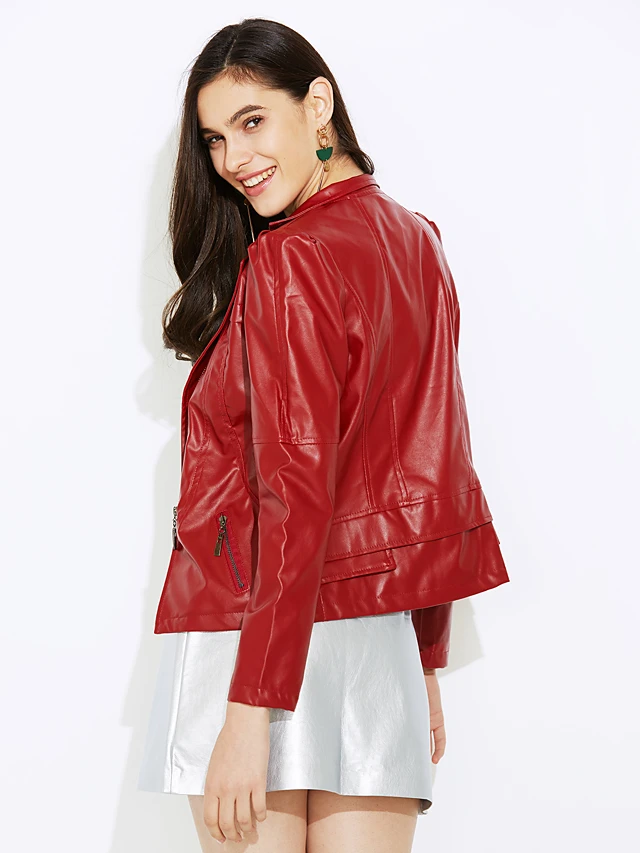 Damska skórzana kurtka ramoneska - obrazek 2