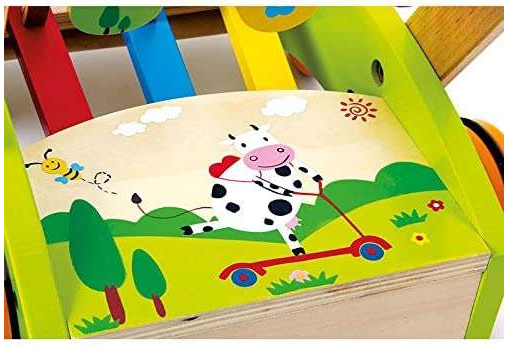 Drewniany pchacz ze zwierzątkami SMALL FOOT 5812 - obrazek 3