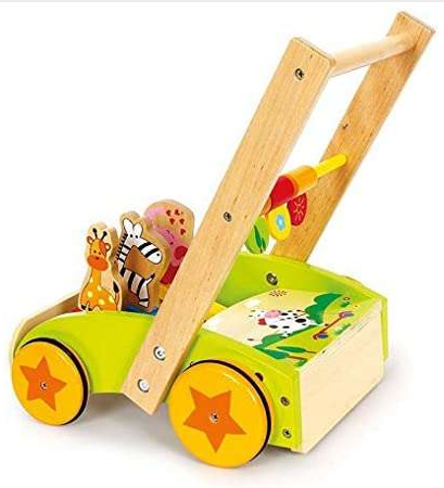 Drewniany pchacz ze zwierzątkami SMALL FOOT 5812 - obrazek 2