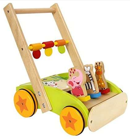 Drewniany pchacz ze zwierzątkami SMALL FOOT 5812