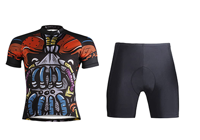 Letni komplet rowerowy z nadrukiem koszulka + spodnie