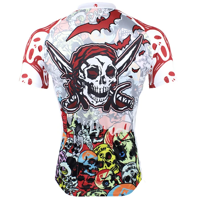 Koszulka rowerowa z nadrukiem w czaszki rozm.S - obrazek 3