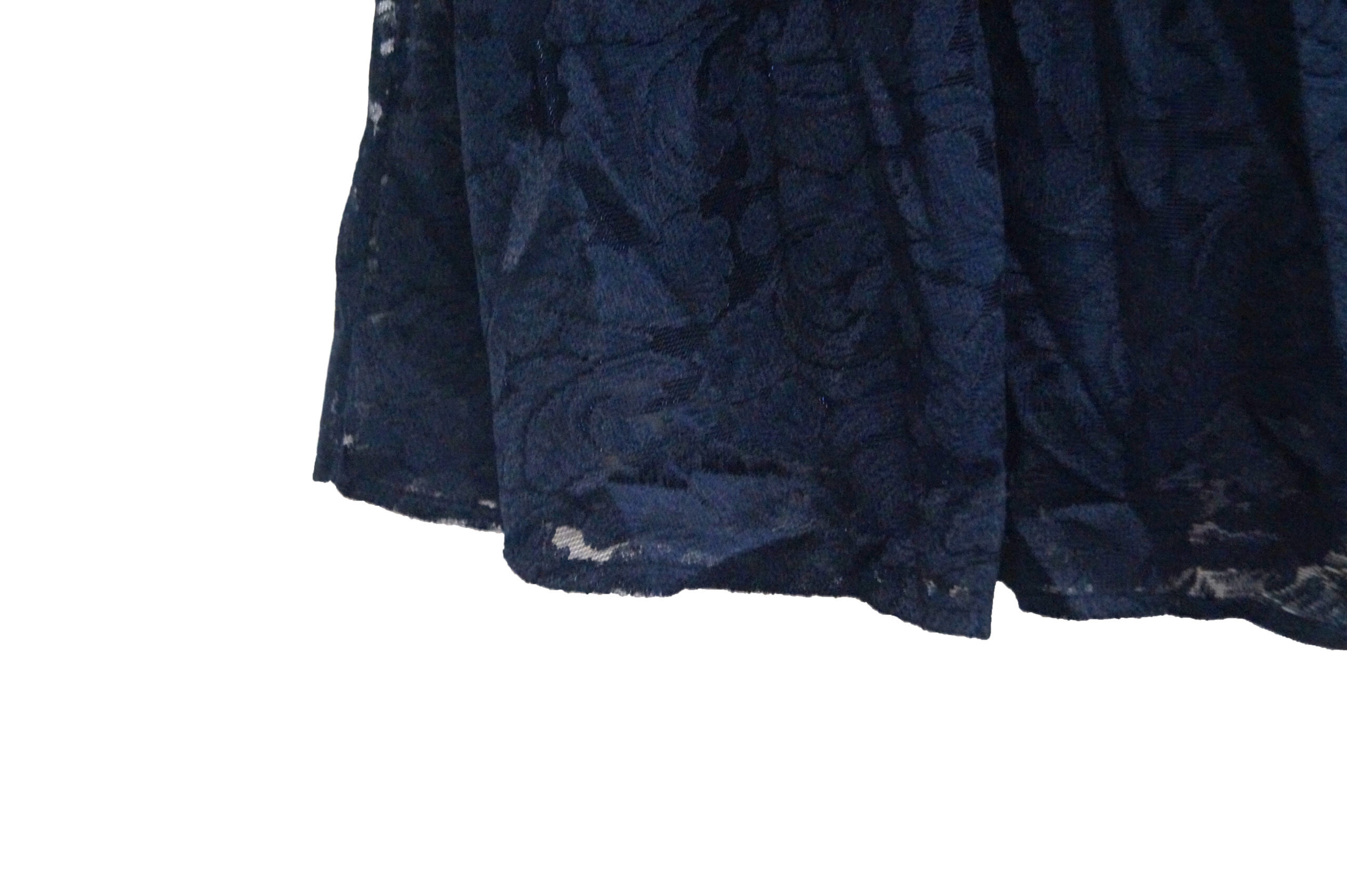 Granatowa koronkowa sukienka z podszewką - obrazek 6