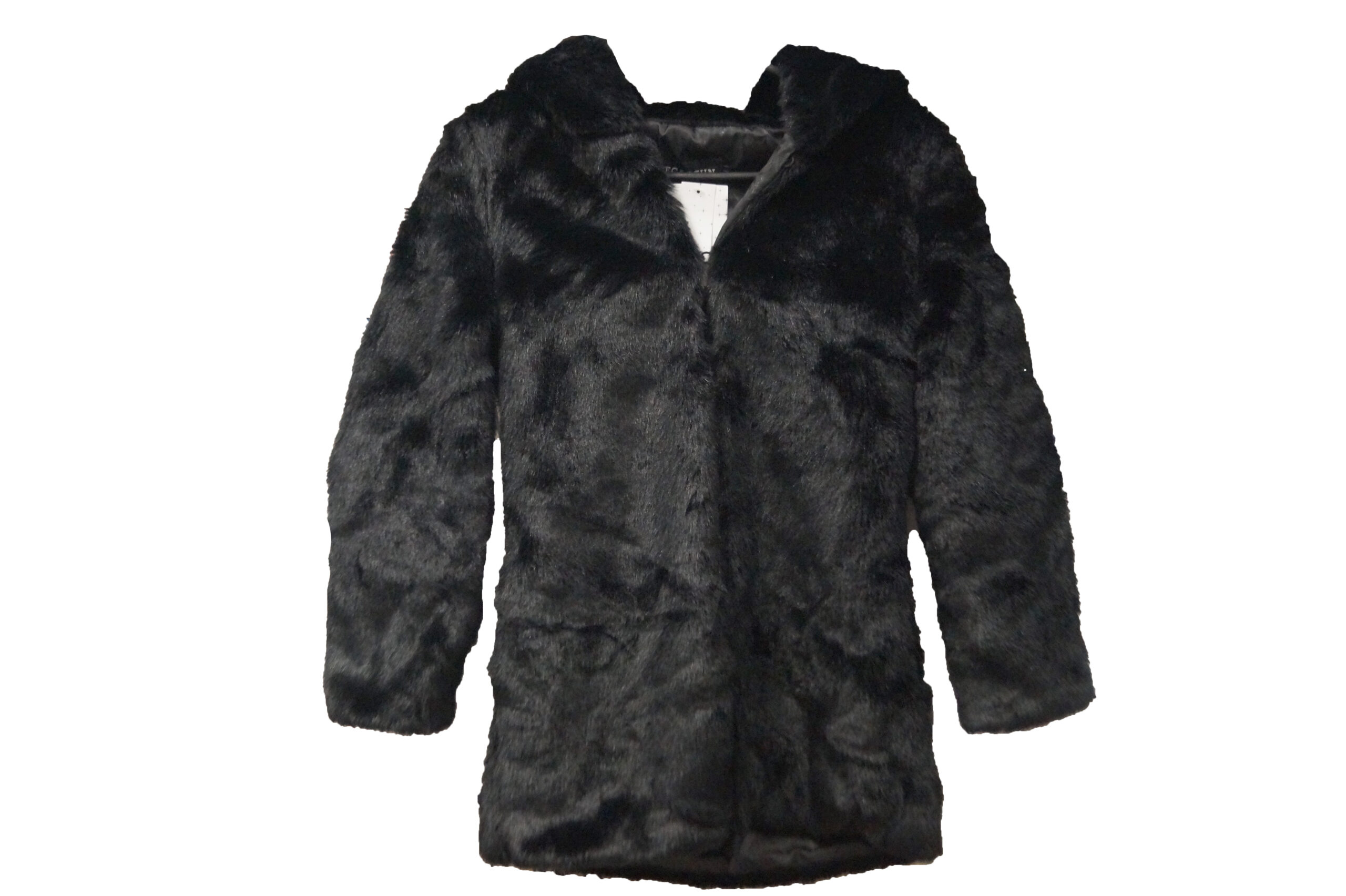 Czarne futerko z kapturem