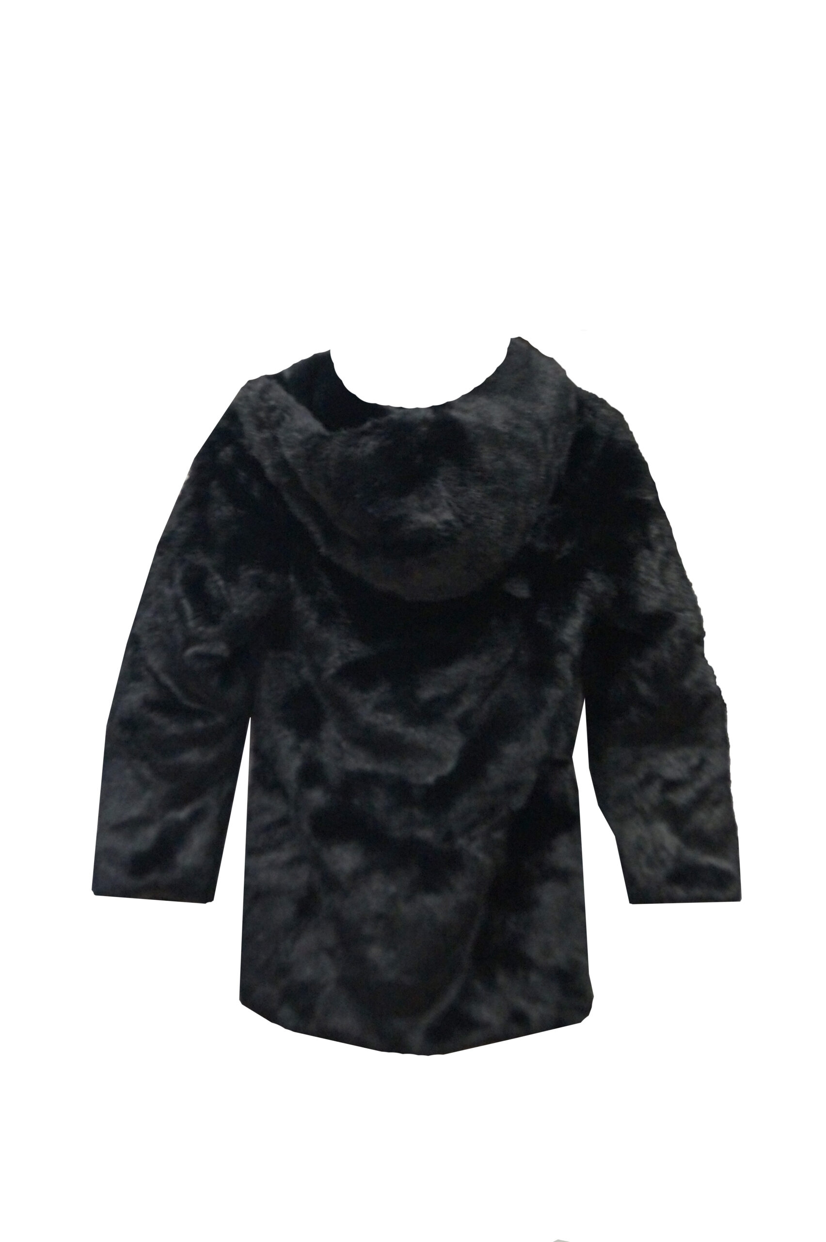 Czarne futerko z kapturem - obrazek 2