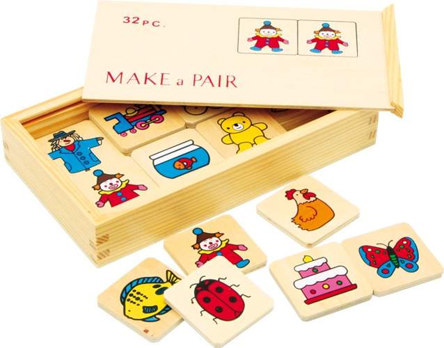 Układanka dla dzieci - dopasuj pary - drewniana gra planszowa