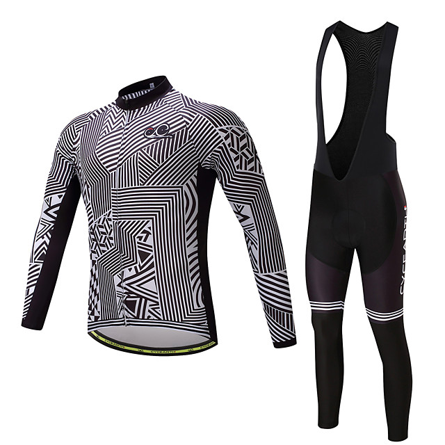 Komplet rowerowy z nadrukiem długi rękaw + legginsy z szelkami