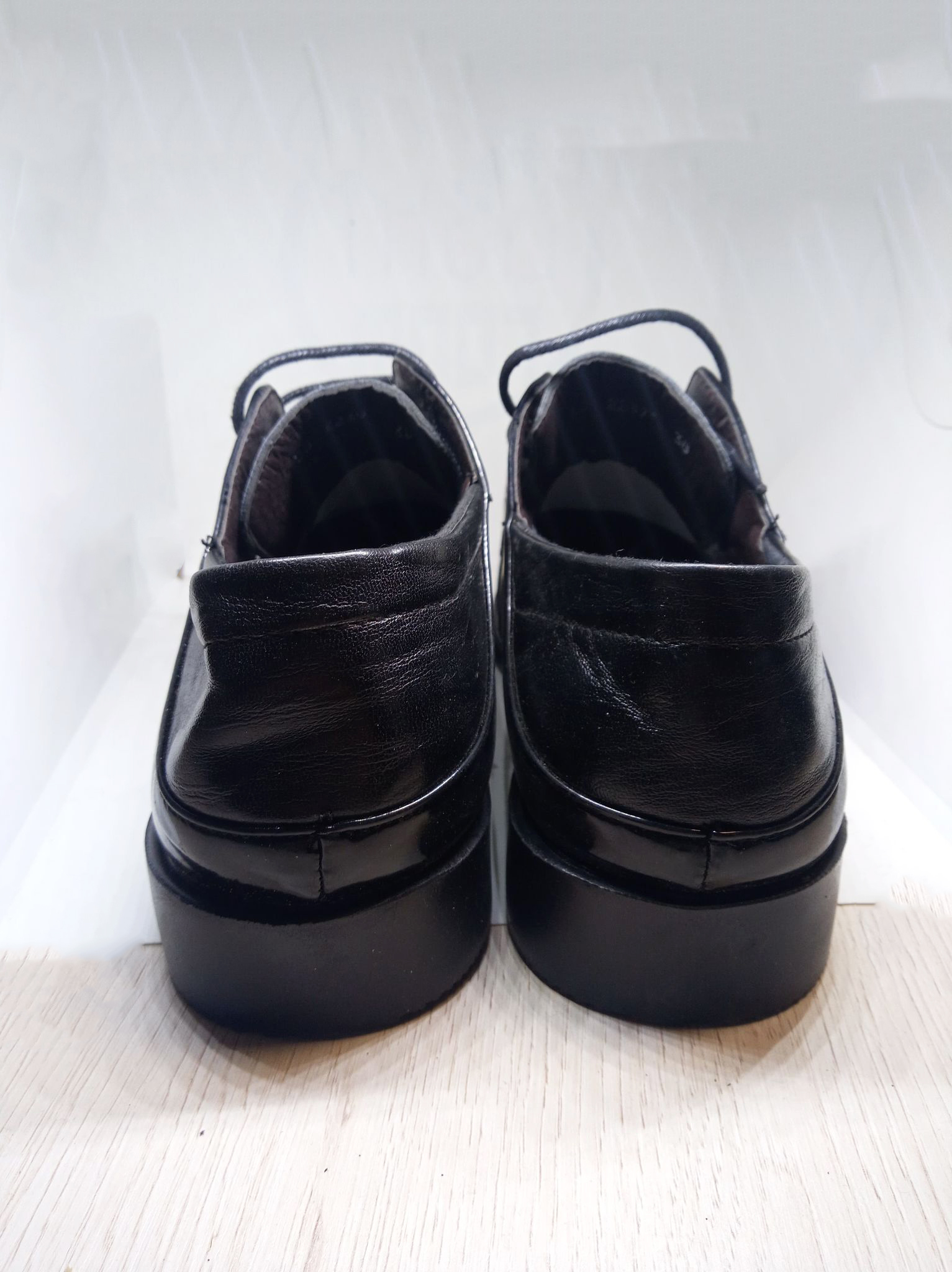 Męskie/Chłopięce półbuty garniturowe Czarne - obrazek 2