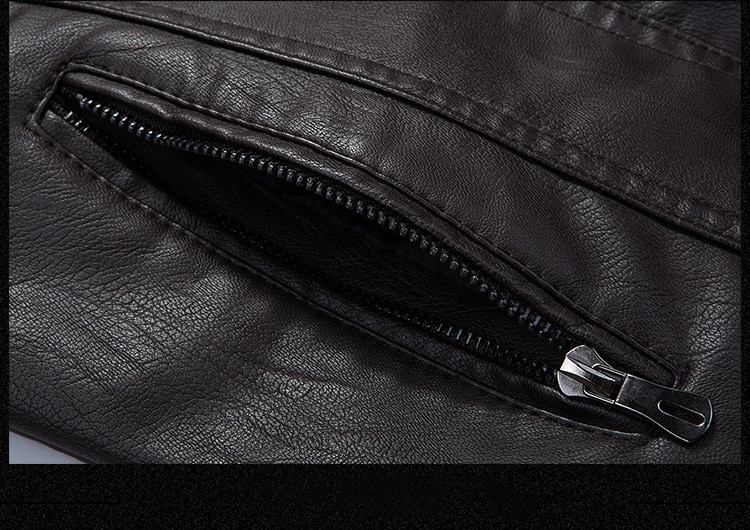 Męska kurtka skórzana ocieplana welurem - obrazek 2