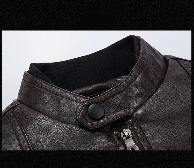Męska kurtka skórzana ocieplana welurem - obrazek 3