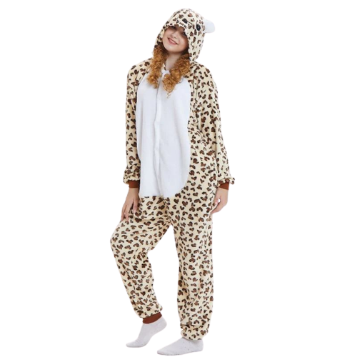 Piżama / dres lampart z kapturem