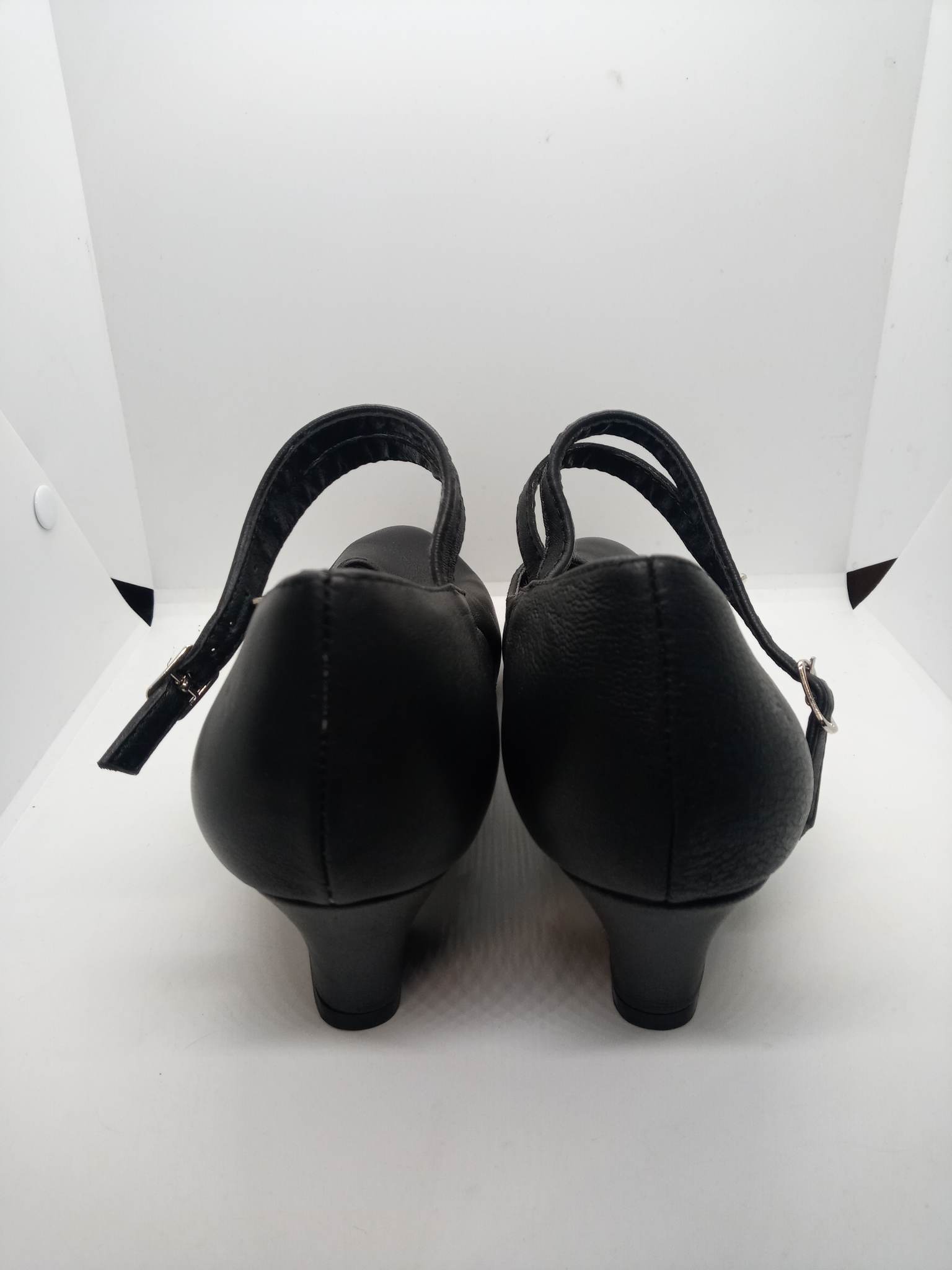 Damskie buty do tańca czarne ze skóry ekologicznej - obrazek 3