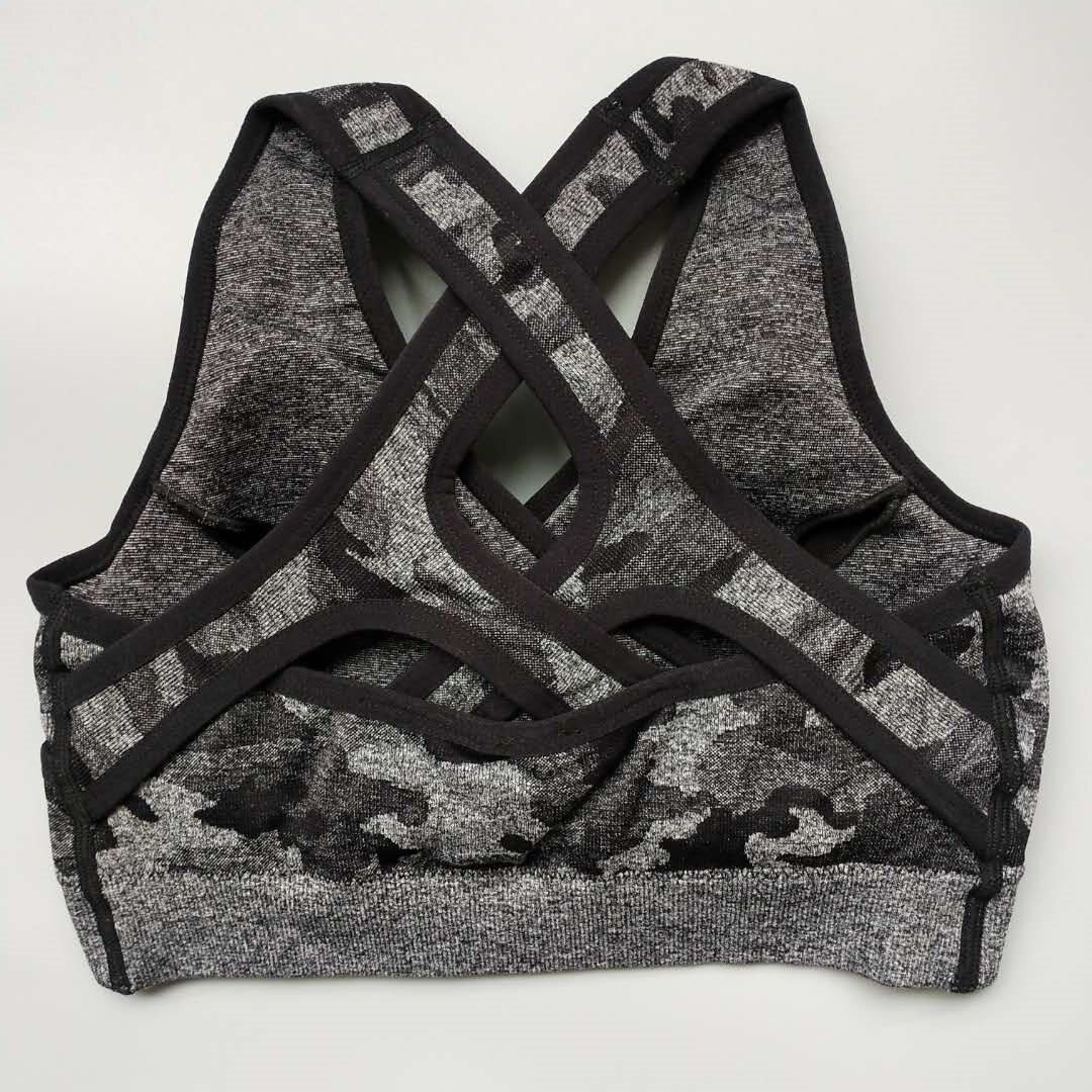 Damski trzyczęściowy komplet fitness moro - obrazek 2