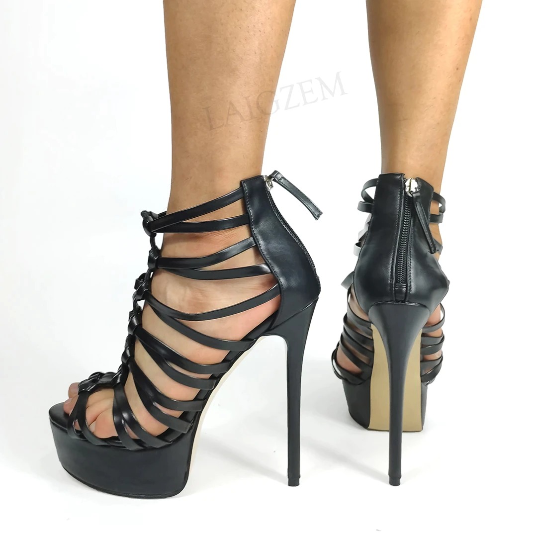 Sandały damskie szpilka na platformie - obrazek 4