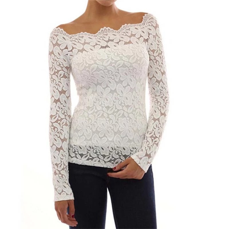 Damska koronkowa bluzka biała