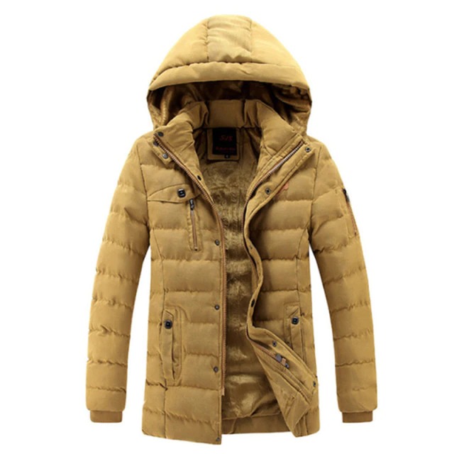 Męska pikowana kurtka zimowa z kapturem