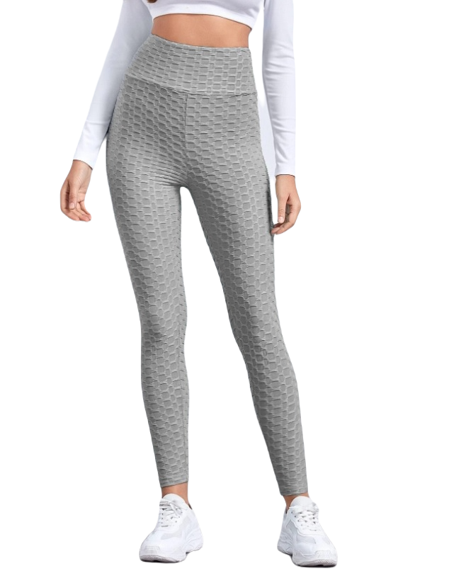 Karbowane legginsy fitness szare rozm.L