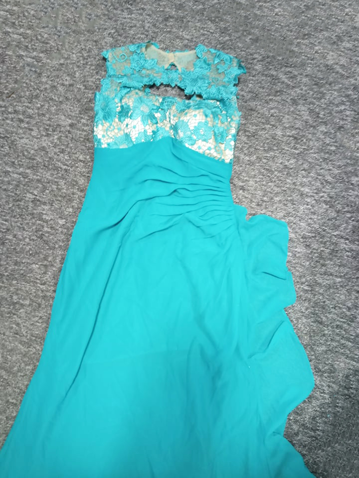 Damska sukienka SZYFONOWA TURKUSOWA - obrazek 5