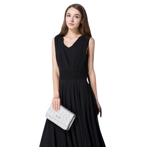 Damska SZYFONOWA sukienka maxi