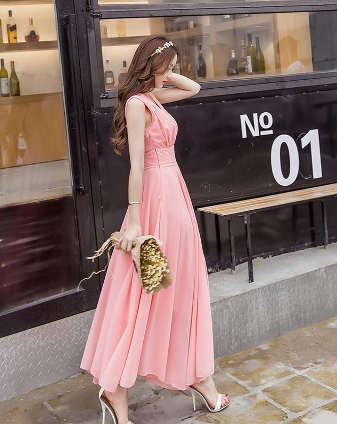 Damska SZYFONOWA sukienka maxi - obrazek 3