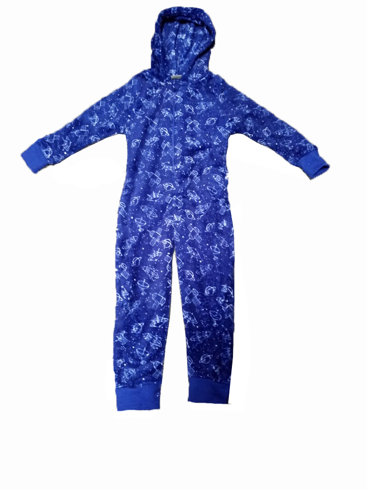 Chłopięca ocieplana piżama z kapturem 98/104