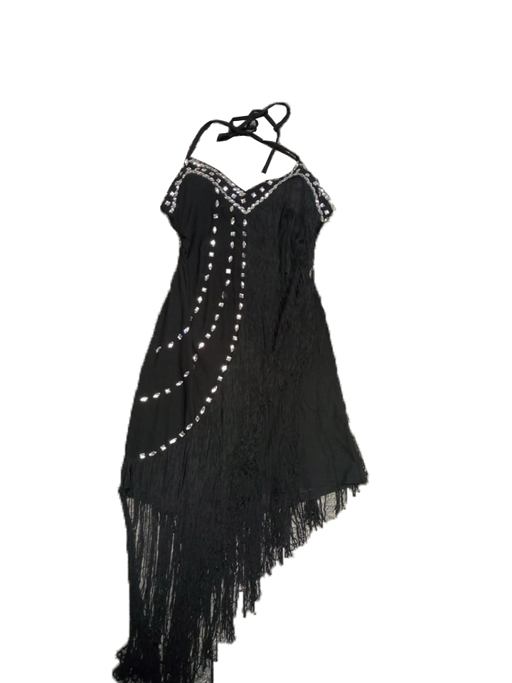 Damska sukienka do tańca latynoskiego z frędzlami