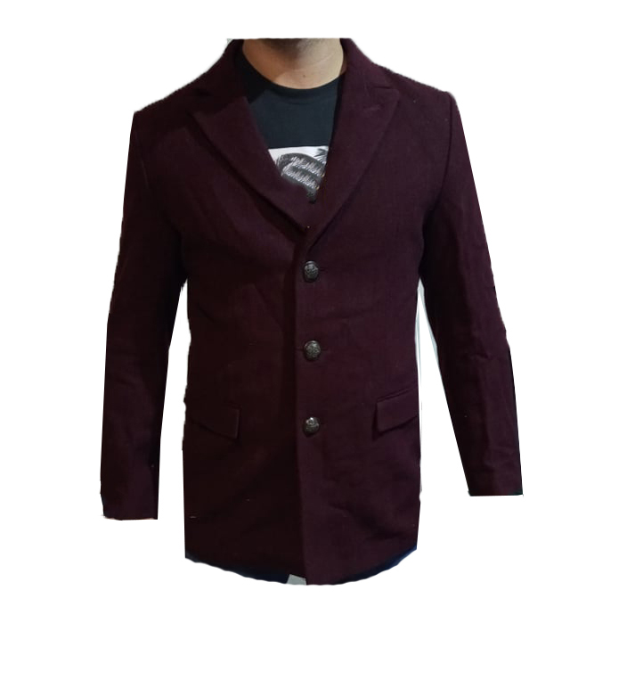 Męska bordowa marynarka w stylu CASUAL - obrazek 3
