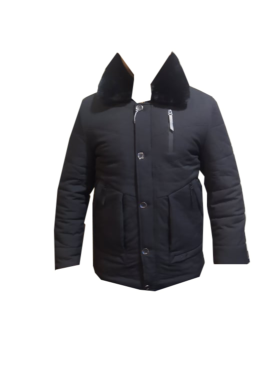 Męska kurtka z futrzanym kołnierzem - obrazek 2