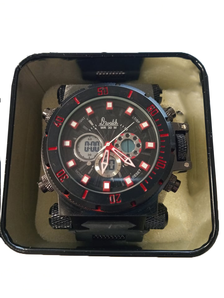 Zegarek Męski Sportowy DWATCH Wodoszczelny 602 CZERWONY