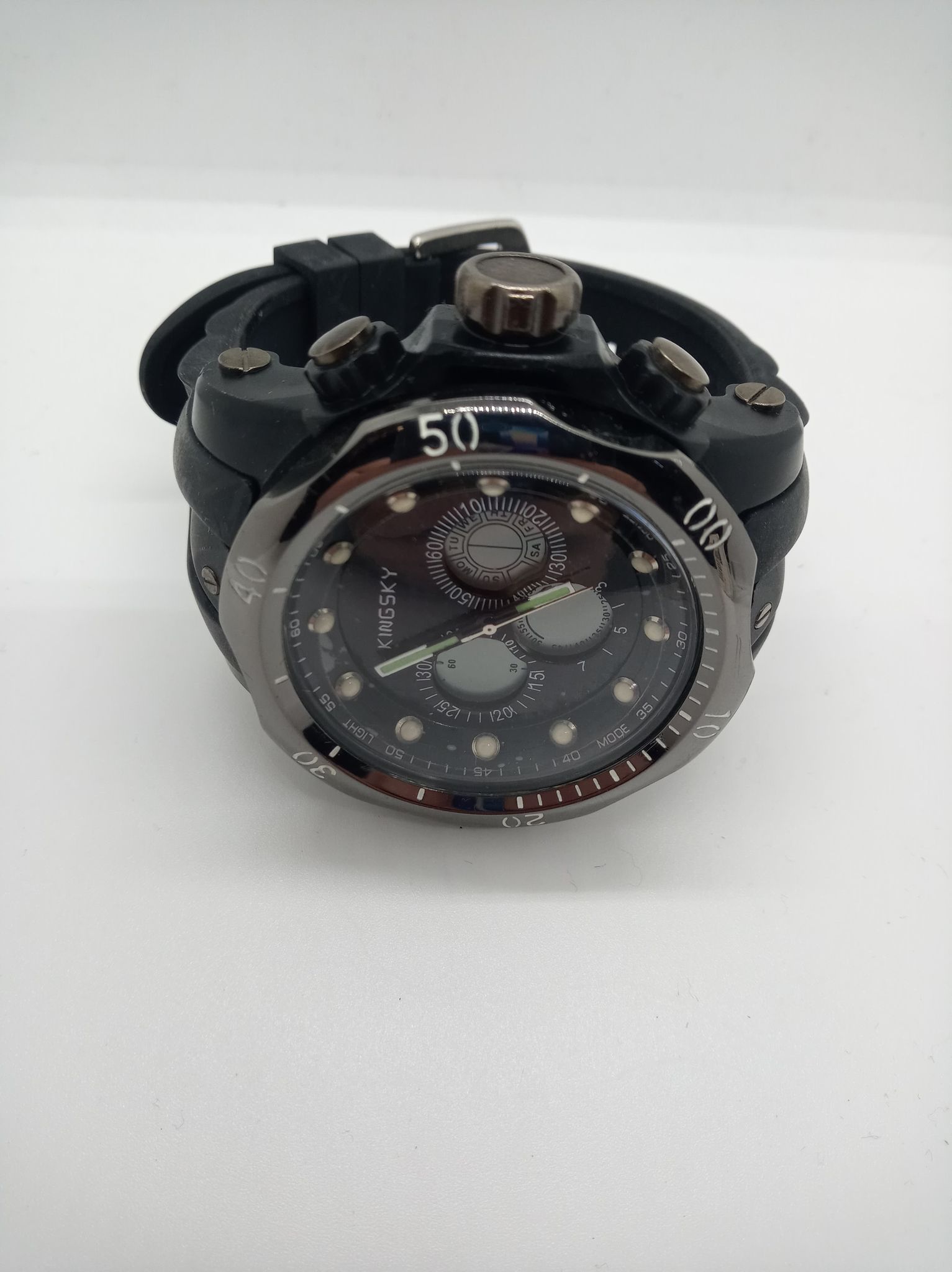 Kingsky Męski sportowy zegarek czarny - obrazek 2