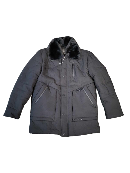 Męska kurtka z futrzanym kołnierzem