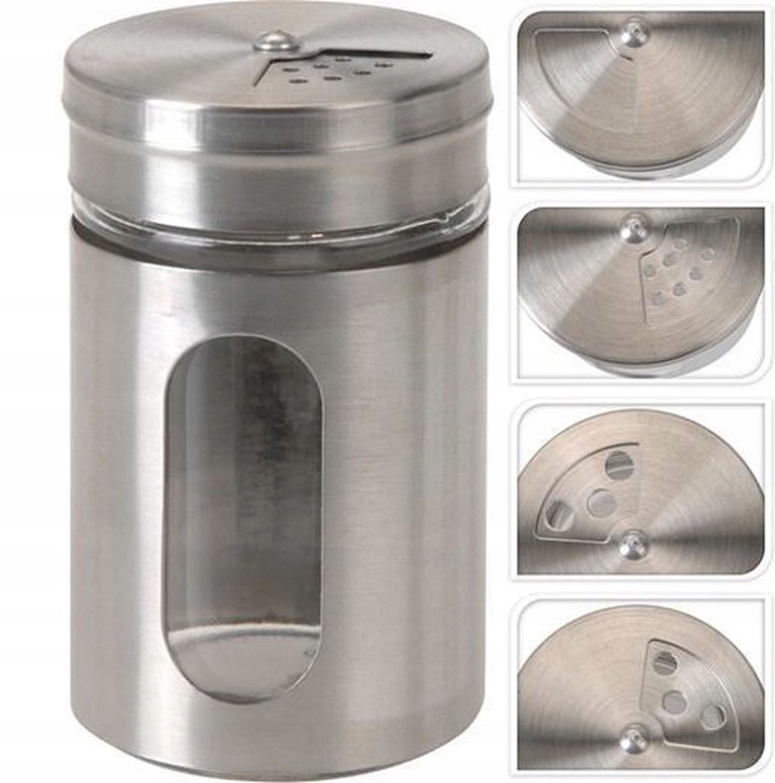 Przyprawnik słoiczki na przyprawy stal nierdzewna