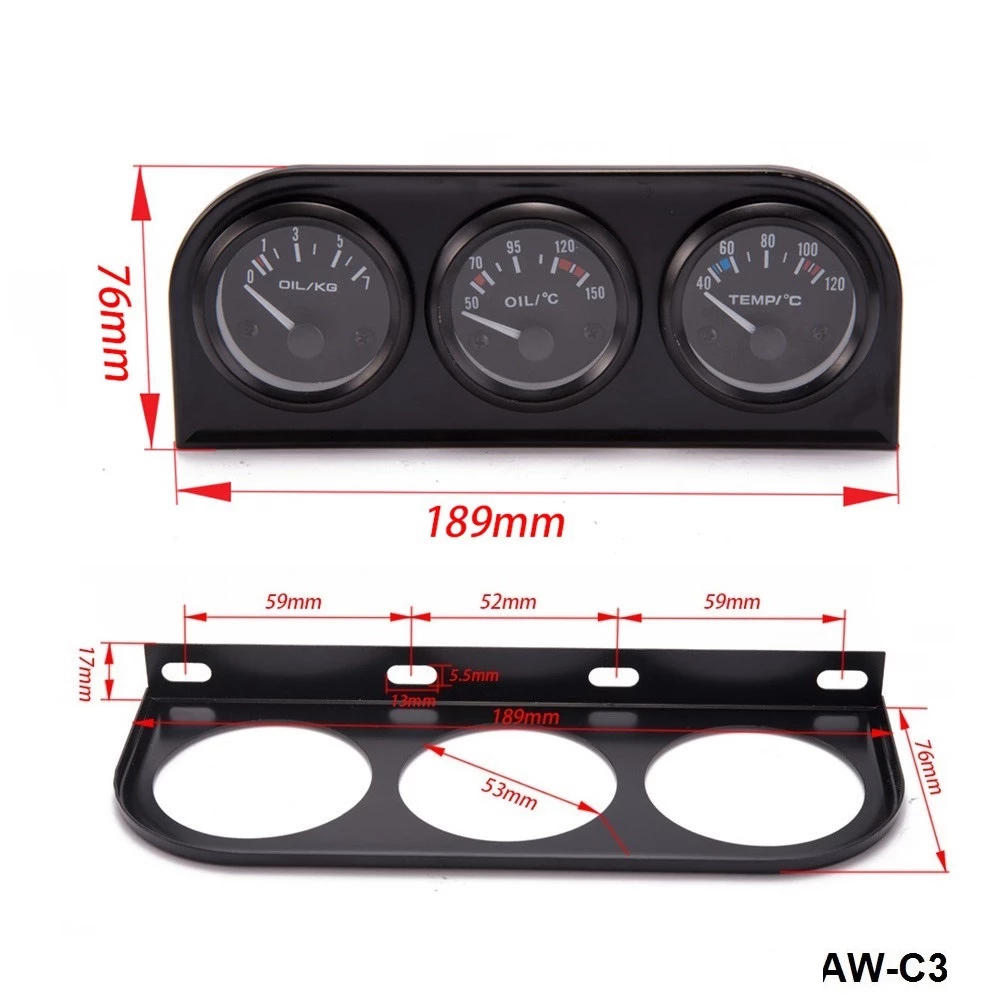 52mm potrójny zestaw wskaźników - obrazek 2