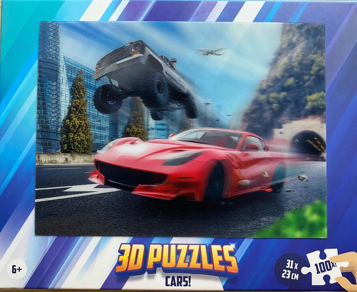 Puzzle 3D samochodziki 100 elementów - obrazek 2