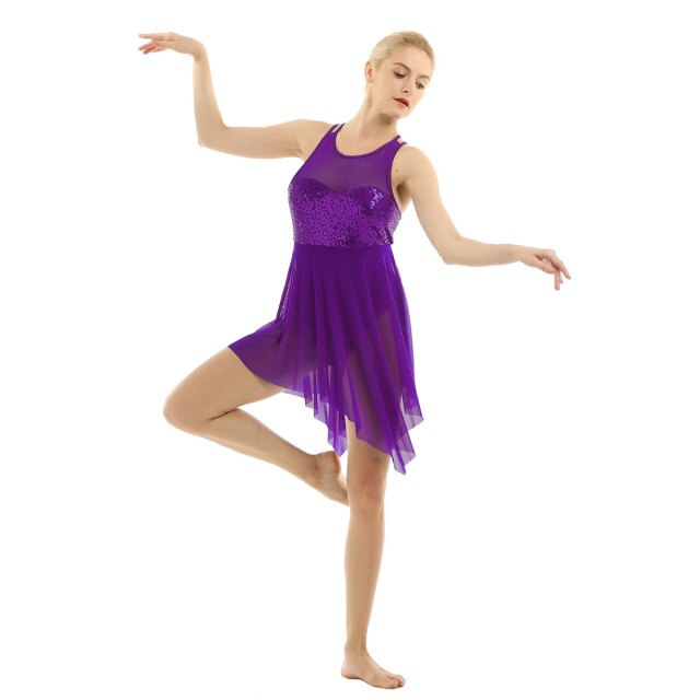 Damska asymetryczna sukienka/ trykot do baletu