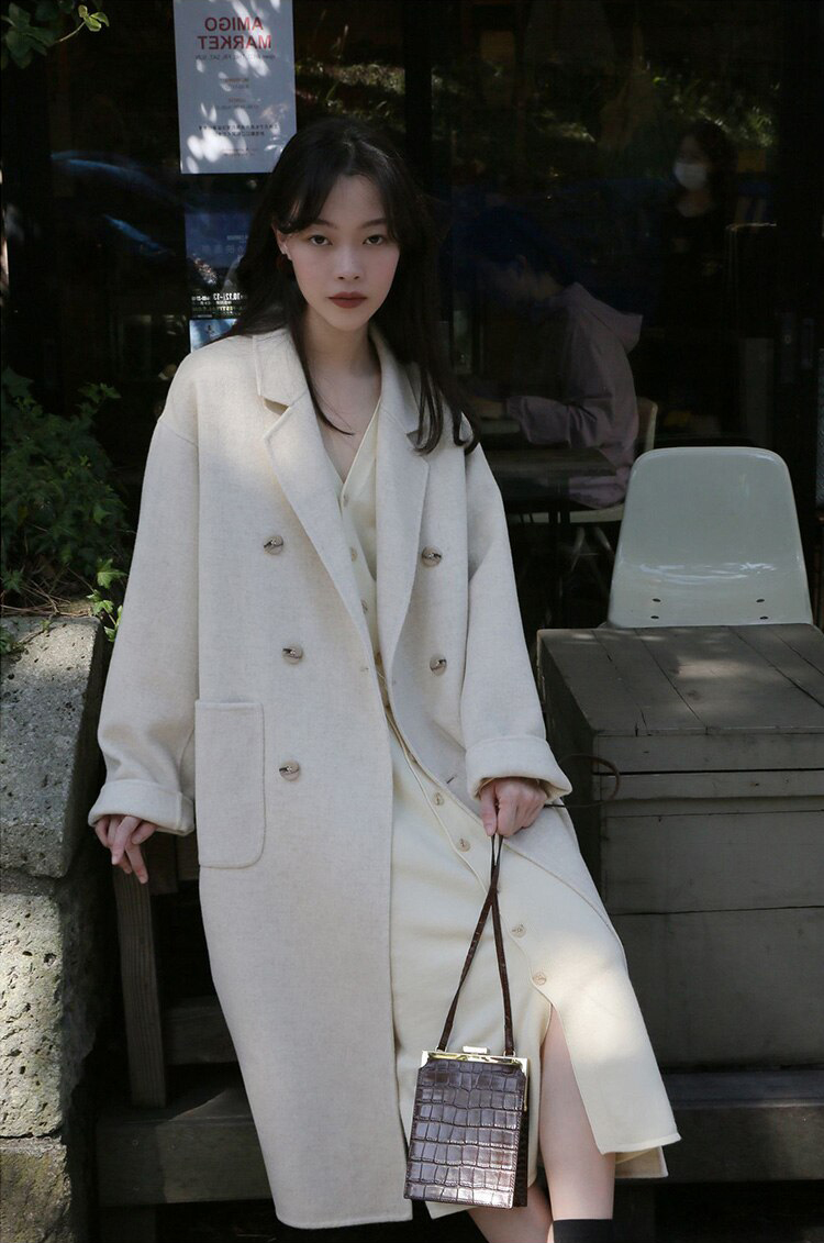 Damski dwurzędowy płaszcz zimowy - obrazek 4