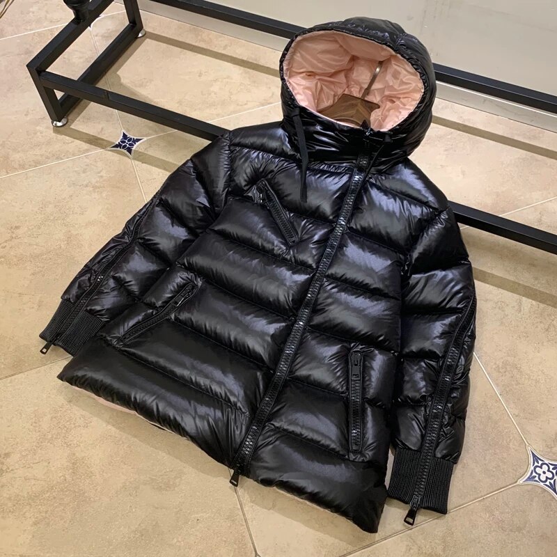 Puchowa damska kurtka z rozsuwanymi rękawami - obrazek 3