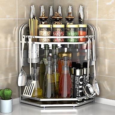 Podwójna półka ze stali nierdzewnej wieszana lub stojąca - obrazek 4