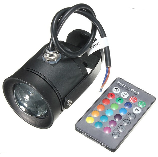 Soczewka halogenowa LED RBG DC12V 10W wielokolorowa