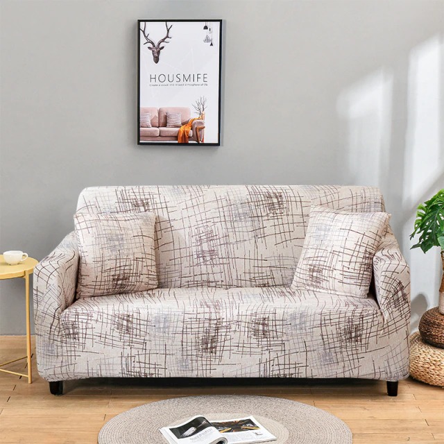 Wzorzysty pokrowiec na 3-osobową sofę - obrazek 2