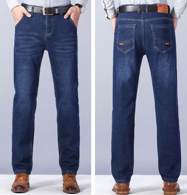 Męskie ocieplane spodnie dżinsowe w stylu CASUAL - obrazek 2