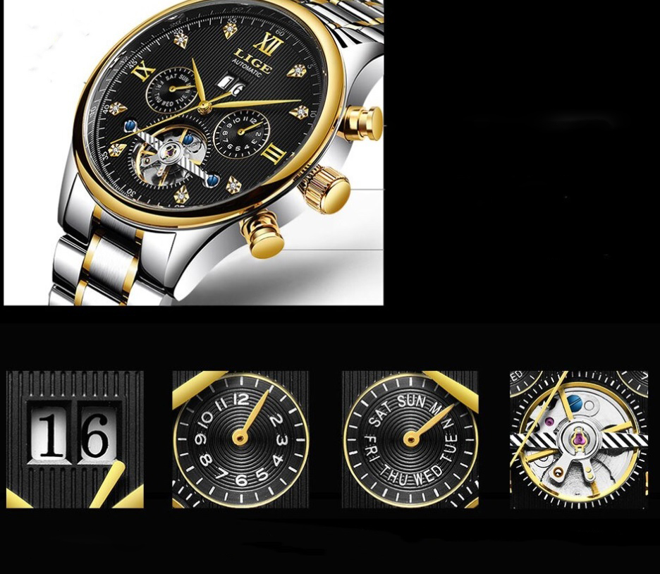 Męski zegarek na bransoletce LIGE - obrazek 2