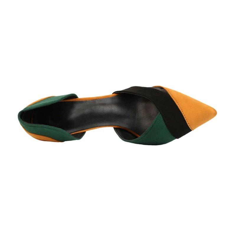 Damskie szpilki ze skóry ekologicznej zamszowej - obrazek 2