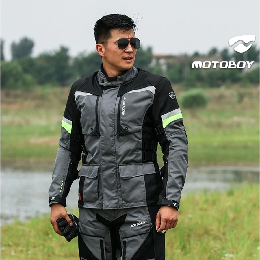 Kurtka motocyklowa unisex odblaskowa MOTOBOY - obrazek 2