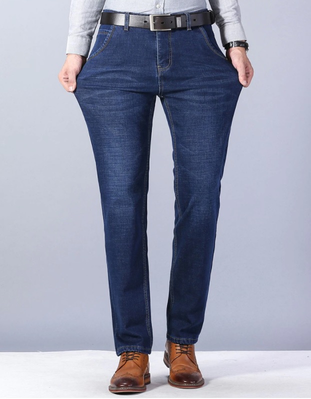 Męskie ocieplane spodnie dżinsowe w stylu CASUAL - obrazek 3