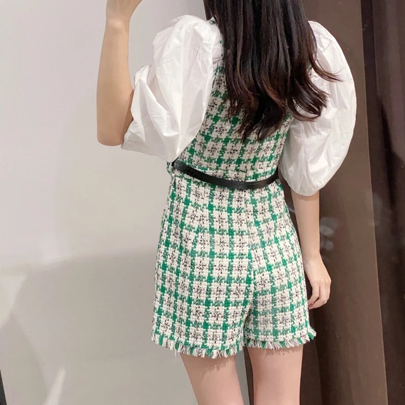 Damski kombinezon z paskiem w stylu VINTAGE - obrazek 3